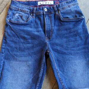 Artful Rebel Mens 21" Jean Shorts, 5 pockets lightly Distressed, Size W32